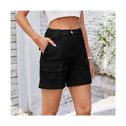 Womens Casual High Waist Cargo Shorts with Pockets Summer Shorts