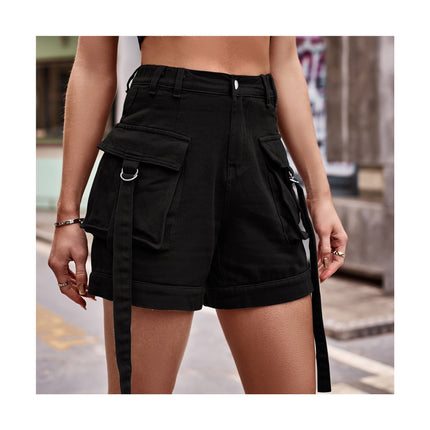 Women's Cargo Jean Shorts High Waist Casual Denim Shorts with Pockets