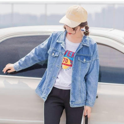 Women's Basic Button Down Long Sleeve Jean Jacket Casual Denim Jacket