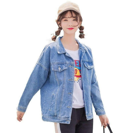 Women's Basic Button Down Long Sleeve Jean Jacket Casual Denim Jacket