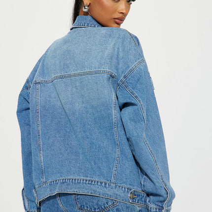 Women's Denim Jackets Button Up Long Sleeve Basic Jean Jackets