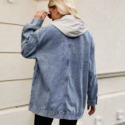 Women's Denim Jackets Casual Button Down Long Sleeve Loose Jean Jacket Coat