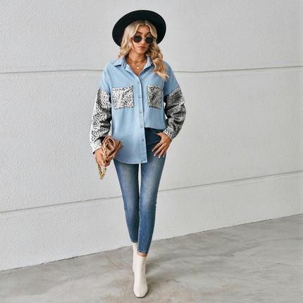 Womens Loose Jean Shirt Button Down Long Sleeve Casual Denim Shirts