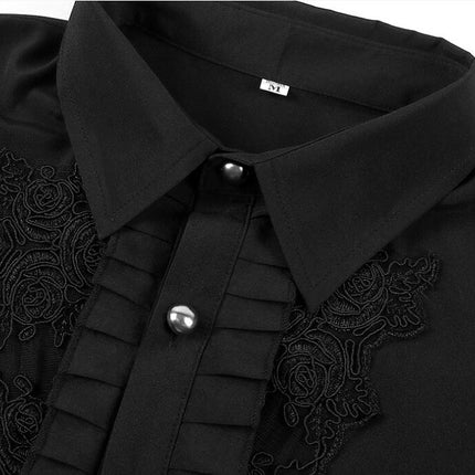 Men's Accordion Pleated Shirt Medieval Clothing Steampunk Victorian Top