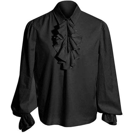 Men's Pirate Shirt Ruffle Victorian Renaissance Steampunk Shirt Medieval Halloween Costume