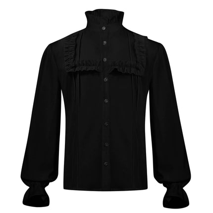 Mens Pirate Shirt Ruffled Victorian Renaissance Steampunk Shirt Gothic Medieval Costume