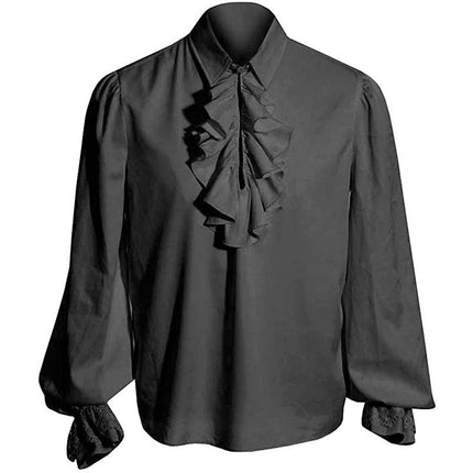 Mens Pirate Shirt Ruffled Victorian Renaissance Steampunk Shirt Gothic Medieval Costume