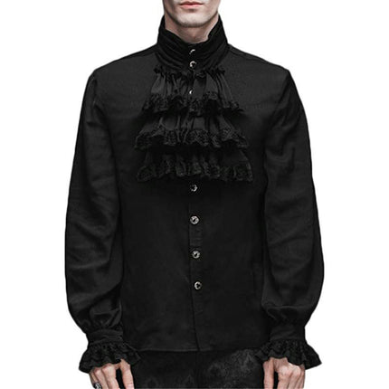 Men's and Women's Halloween Medieval Theater Performance Costumes Ruffle Lace Shirt Top