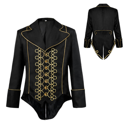 Mens Medieval Halloween Costume Short Tuxedo Jacket Victorian Jacket Coat