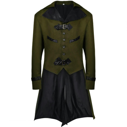 Mens Gothic Tailcoat Victorian Steampunk Vintage Coat Jacket Halloween Costume