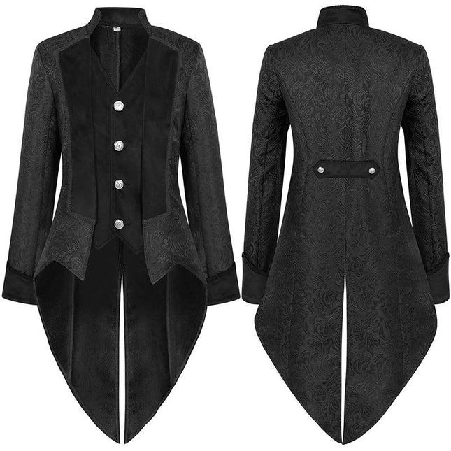 Men's Steampunk Tail Coat Jacket Gothic Victorian Frock Tuxedo