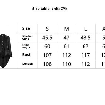 Men's Steampunk Tail Coat Jacket Gothic Victorian Frock Tuxedo