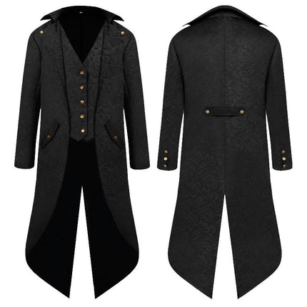 Men's Renaissance Steampunk Tuxedo Halloween Medieval Jacket Single Breasted Costume