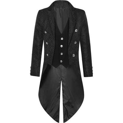 Mens Steampunk Medieval Tuxedo Gothic Victorian Style Double Breasted Dress Coat Uniforms