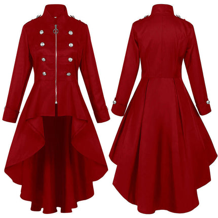 Women Steampunk Victorian Jacket Medieval Vintage Gothic Tailcoat