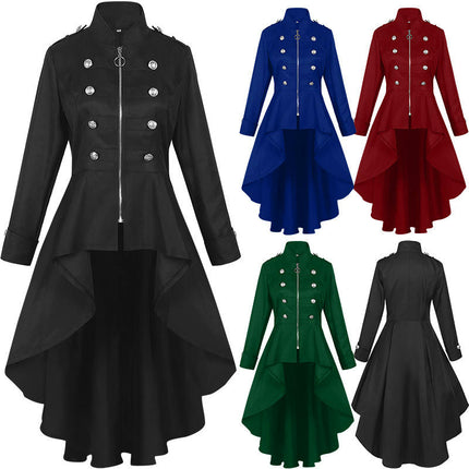 Women Steampunk Victorian Jacket Medieval Vintage Gothic Tailcoat