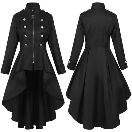 Women Steampunk Victorian Jacket Medieval Vintage Gothic Tailcoat