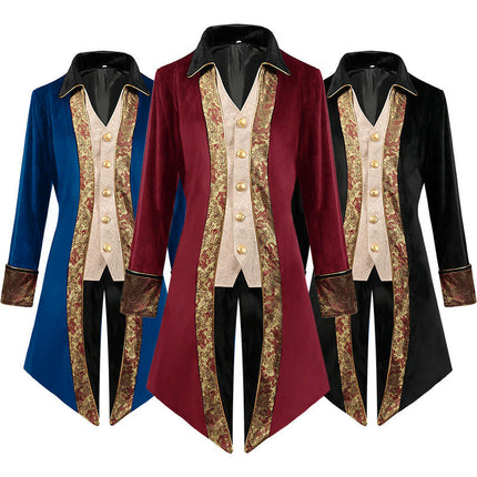 Mens Steam Swallowtail Medieval Jacket Gothic Victorian Frock Coat Uniforms