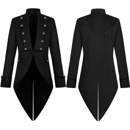 Mens Steampunk Vintage Tuxedo Gothic Victorian Double Breasted Dress Uniform Halloween Costume