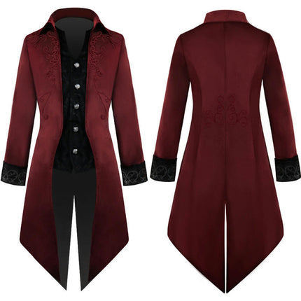 Men's Steampunk Vintage Tuxedo Jacket Halloween Costumes Gothic Victorian Dresses