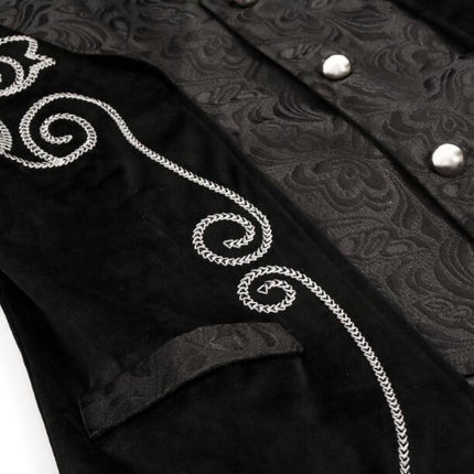 Men's Halloween Steampunk Retro Tuxedo Medieval Gothic Velvet Embroidered Tuxedo Jacket