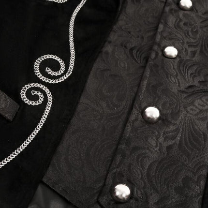 Men's Halloween Steampunk Retro Tuxedo Medieval Gothic Velvet Embroidered Tuxedo Jacket