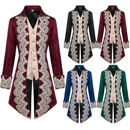 Mens Steampunk Medieval Jacket Gothic Victorian Frock Coat Uniforms