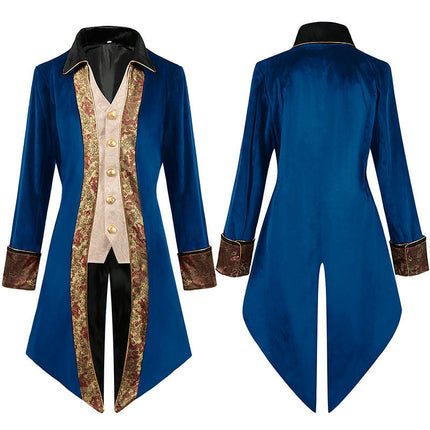 Mens Steampunk Medieval Jacket Gothic Victorian Frock Coat Uniforms