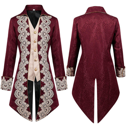 Mens Steampunk Medieval Jacket Gothic Victorian Frock Coat Uniforms