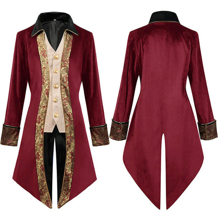 Mens Steampunk Medieval Jacket Gothic Victorian Frock Coat Uniforms