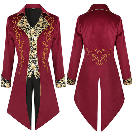 Mens Steampunk Medieval Jacket Gothic Victorian Frock Coat Uniforms