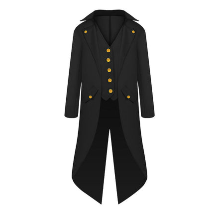 Boys Girls Halloween Medieval Vintage Mid-Length Punk Tuxedo Children's Performance Costumes