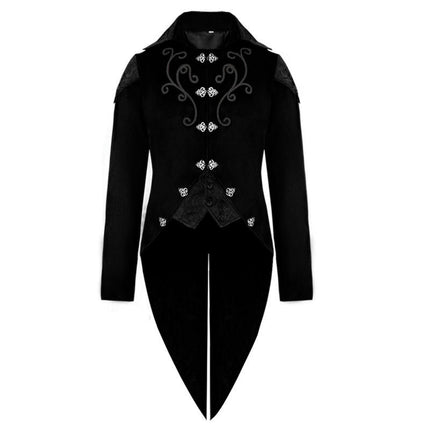 Men's Halloween Medieval Retro Costume Mid-Length Punk Tuxedo