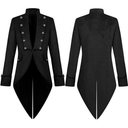 Men's Halloween Medieval Retro Costume Mid-Length Punk Tuxedo