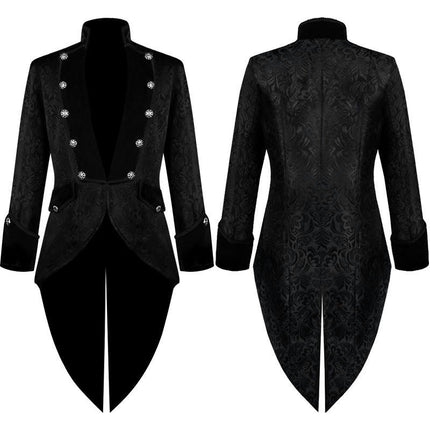 Men's Halloween Medieval Retro Costume Mid-Length Punk Tuxedo 1