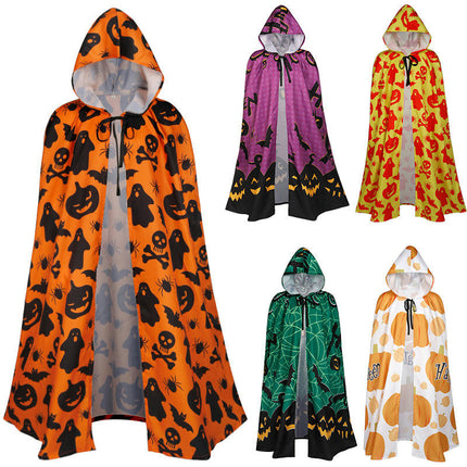 Halloween Cape Masquerade Costume Polyester Printed Cape Cloak Witch Costume