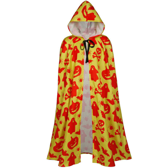 Halloween Cape Masquerade Costume Polyester Printed Cape Cloak Witch Costume