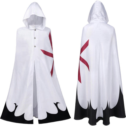 Medieval Templar Cloak White Cross Cloak Halloween Costume Robe