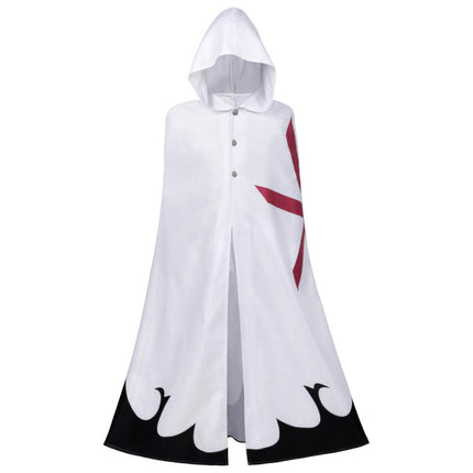 Medieval Templar Cloak White Cross Cloak Halloween Costume Robe