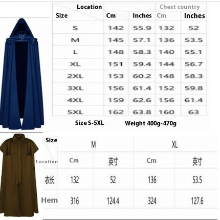 Halloween Christmas Party Cape Medieval Standing Collar Vintage Jacquard Shawl Cape