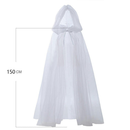 Women's Ghost Bride Costume Halloween Carnival Cosplay Costume Witch Vampire Long Cloak Cape Dress