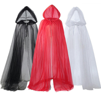 Women's Ghost Bride Costume Halloween Carnival Cosplay Costume Witch Vampire Long Cloak Cape Dress