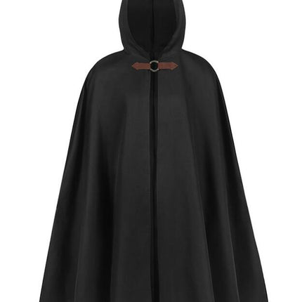 Men Hooded Cloak, Adult Medieval Renaissance Costume with Hood, Velvet Cape Halloween Dress Up