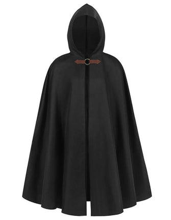 Men Hooded Cloak, Adult Medieval Renaissance Costume with Hood, Velvet Cape Halloween Dress Up