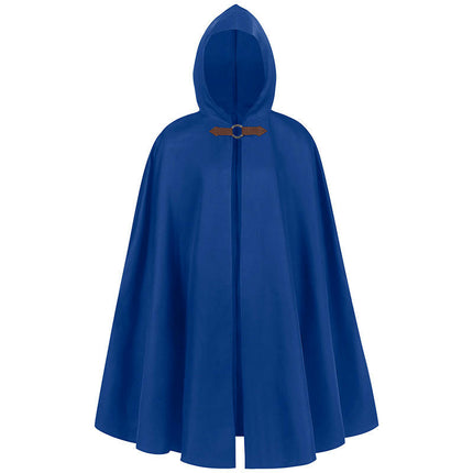 Men Hooded Cloak, Adult Medieval Renaissance Costume with Hood, Velvet Cape Halloween Dress Up