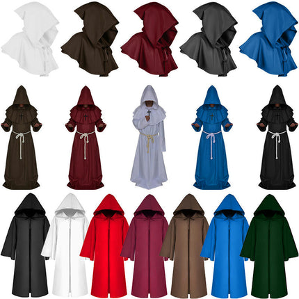 Medieval Head Length Cloak Halloween Roleplay Hooded Cloak Witch Renaissance Cloak