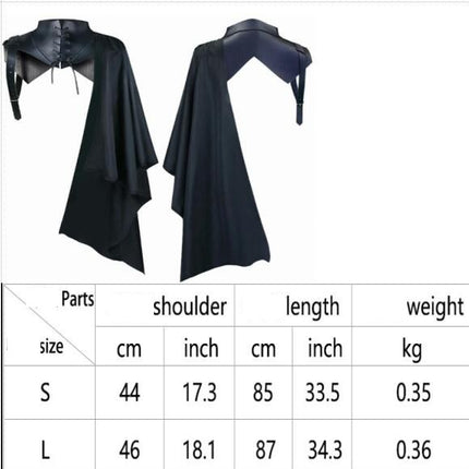 Men's Medieval Steampunk Shawl Renaissance One-Shoulder Cape Role Play Party Half Shawl