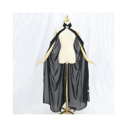 Women's Chiffon Backless Poncho Cape Wedding Bridal Thin Shawl Long Cape