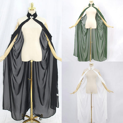 Women's Chiffon Backless Poncho Cape Wedding Bridal Thin Shawl Long Cape