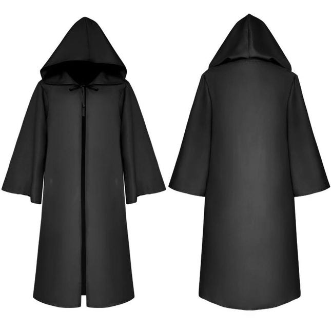 Men's and Women's Halloween Costumes Grim Reaper Hooded Cloak Medieval Long Cloak Cape